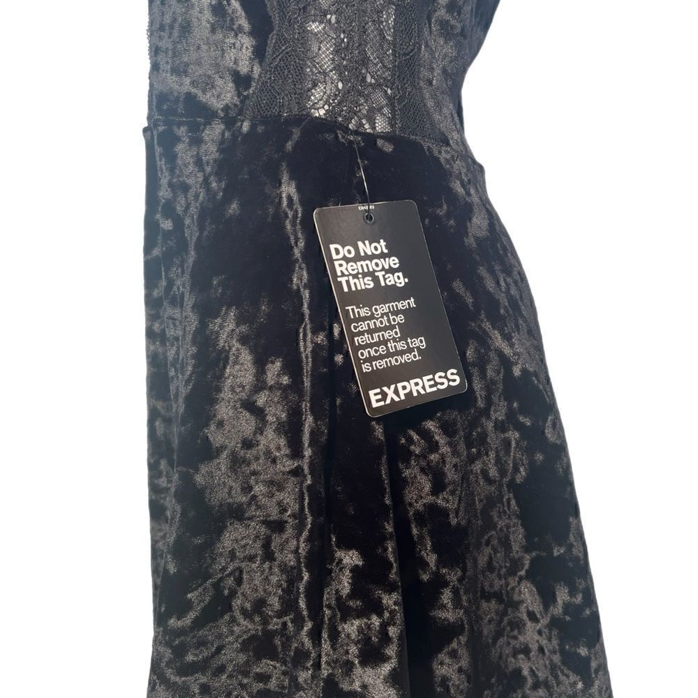 Express Black Velvet Romper NWT - Picture 12 of 15